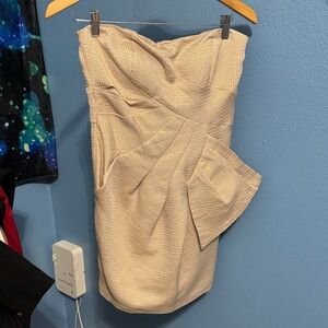 Elegant Cream Strapless Dress